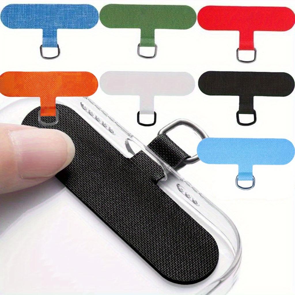 8 st slumpmässiga färger Universell Mobiltelefon Anti-förlust Snodd Kortpackning Ersättning Avtagbar Telefonhängande Snöre Rem Nylonplåster Fästplatta