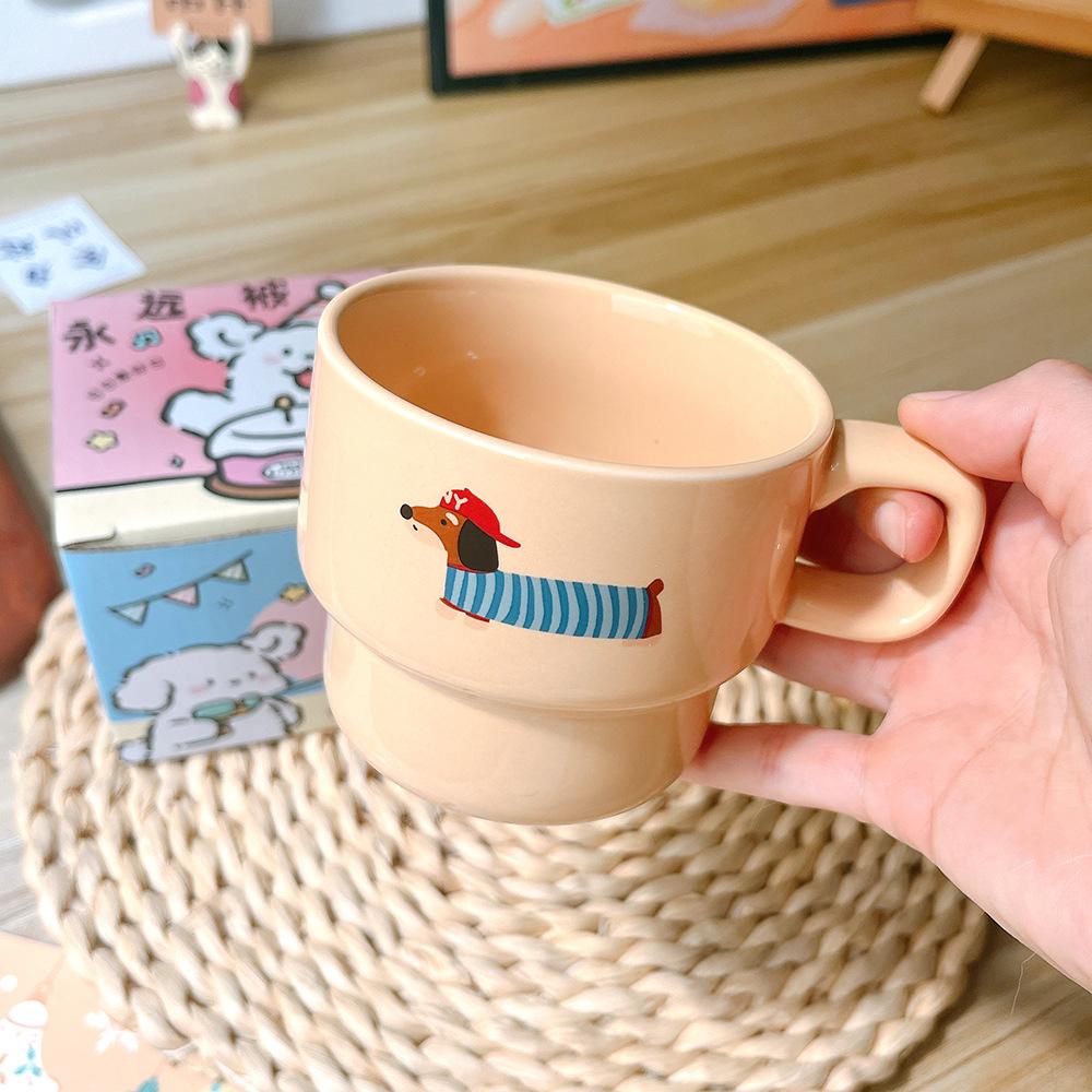 Cartoon Mug Ceramic Cup Coffee Milk Cup Cute Ceramic Breakfast Birthday Souvenir Couple Gift