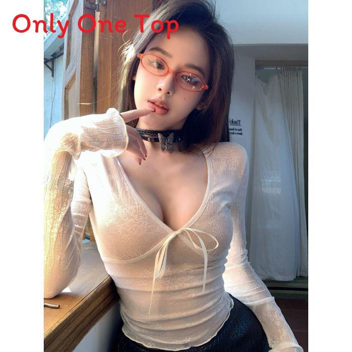 Sexy Lace Short Sleeve T Shirt With V Neck For Spring Summer Womens Fashion
