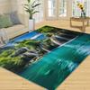 Waterfall Forest Landscape Print Area Rug Flannel Washable Floor Mat for Living Room Bedroom Entryway Nature Themed Home Decor