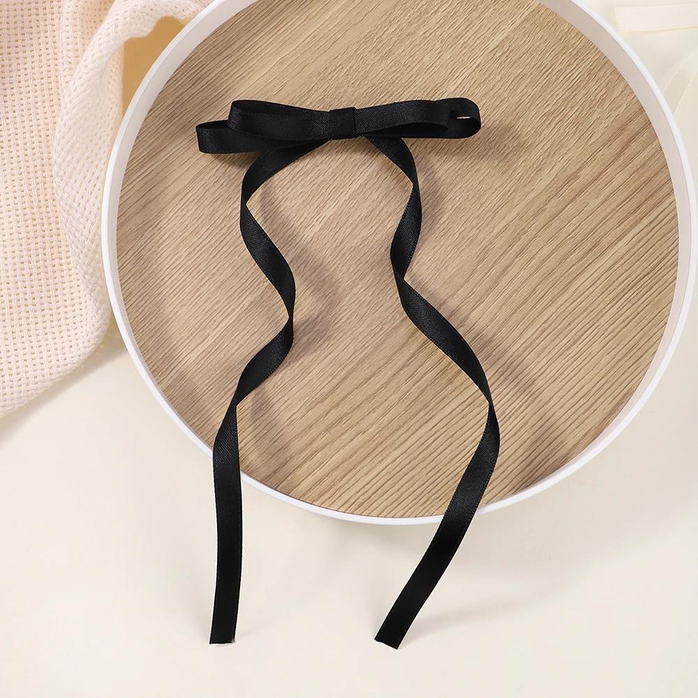 2pcs Long Tassel Ribbon Hairpin Cute Candy Bow Clip for Women Girls Party Gifts Headwear Side Clips Hair Accessories