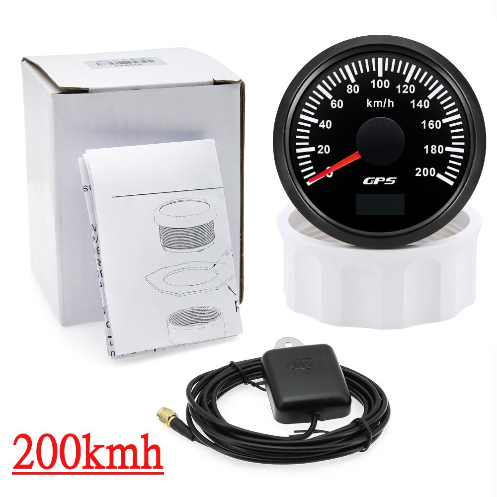 200km/h 120km/h 60 km/h Waterproof 52MM GPS Speedometer Speed Odometer with Antenna 7 Colors Light Universal For Car Boat Marine