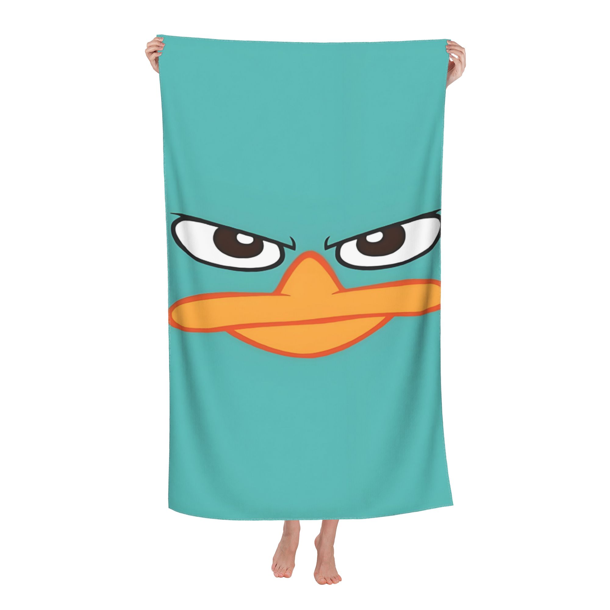 

Perry The Platypus Beach Towel Single Sided Print Soft Microfiber Absorbent Towel For Pool Beach Bath Time Playful Cartoon Gift W30*H60(CM)
