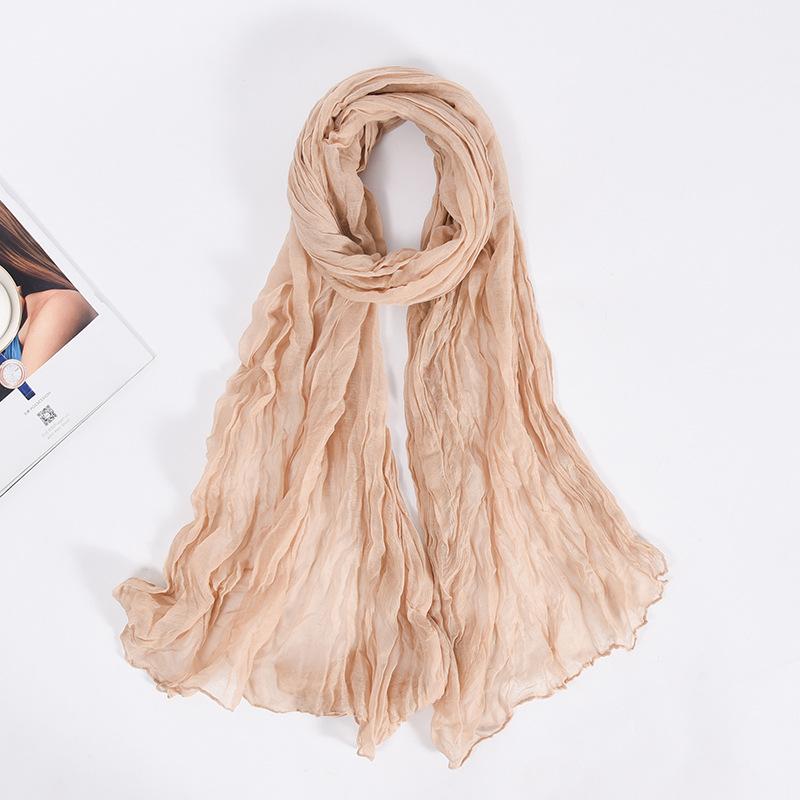 90x180cm Candy Color Wrinkle Women Scarf Vintage Fashion Retro Long Scarf Female