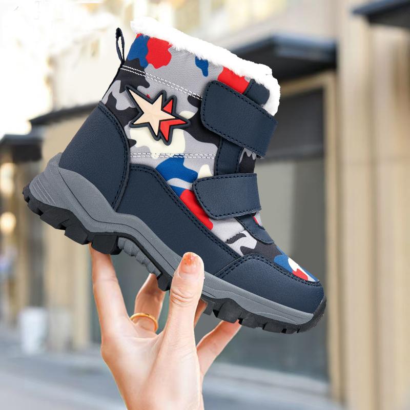 Zimní dětské bavlněné teplé maskáčové sněhule bavlněné boty bavlněné boty 28-39