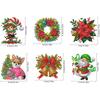 6Pcs Acrylic Christmas Animals Fridge Stickers Diamond Art Magnets Decals Diamond Painting Fridge Magnet for Adults Beginners