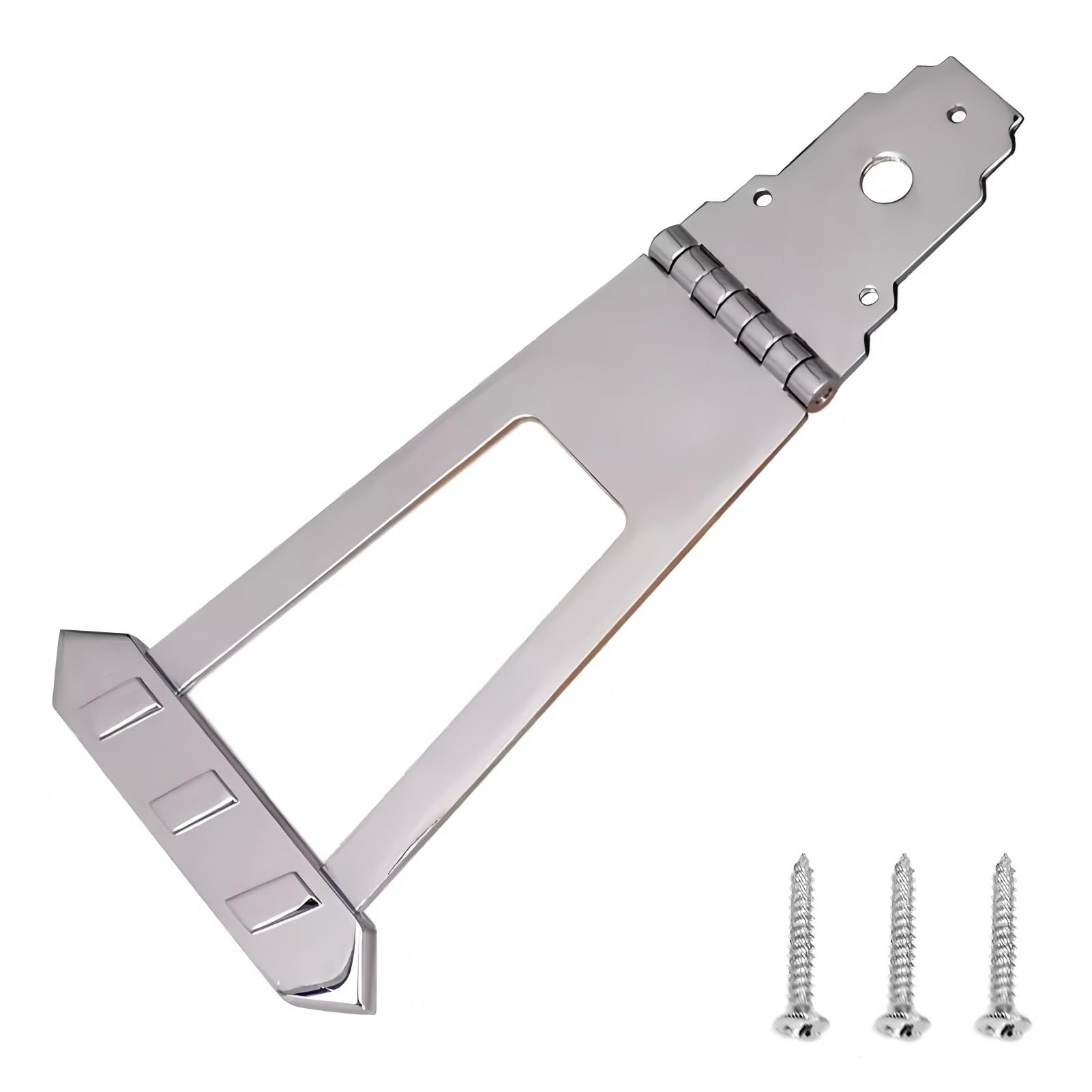 Sxhlseller Replacement Bridge for Jazz Guitar | 6-String Zinc Alloy Trapezoidal Tailpiece for Archtop & Semi-Hollow Guitars (Silver)