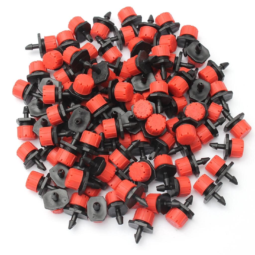 Adjustable Micro Drip Irrigation System 1/4” Watering Sprinklers Anti-clogging Emitter Dripper