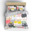 Cute Cats Group Colorful Decor Print Bedding Set 1 Duvet Cover 2 Pillowcases for Adult and Children Luxury Gift Full Size