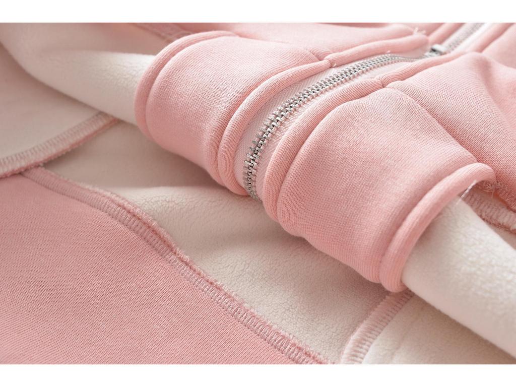 Women's Velvet Hooded Zip-Up Sweatshirt, 2023 New Oversized Slim-Fit Long-Sleeve Cardigan
