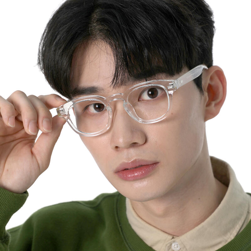 SBKA Ted-C02 Clear Horn-Rimmed Glasses (Blue Light Blocking)