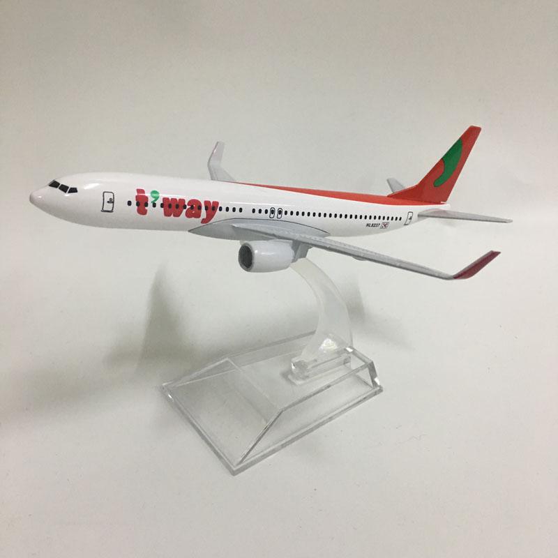 Jason Tutu 16cm Korea T Way B737 Model Airplane Diecast Metal 1/400 Scale Planes
