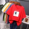 Hirsionsan Cartoon Printed Cotton Summer T Shirts Women Soft Kawaii Loose Tees Female Plus Size Short Sleeve Tops for Lady 2022