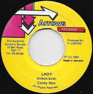 7-tums Skiva CANDY MAN - Lady NONE Arrows Records 1997 Jamaica Reggae, Ska & Dub Använd