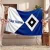 Hamburger SV Personalisierte Fleecedecke Mit Fußballlogo, Benutzerdefinierter Name Text Weich Warm Heimdecke