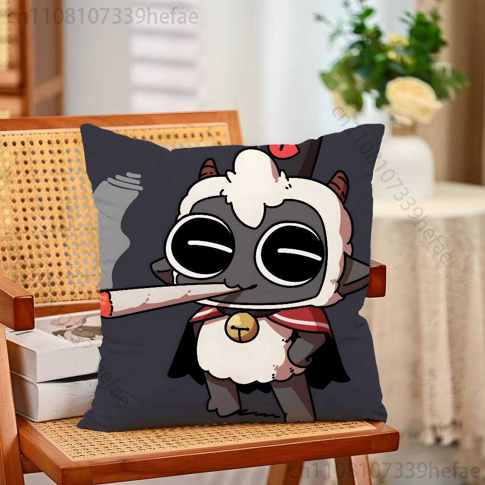 

CCult of the Lamb Game Pillow Cases for Bedroom Living Room Sofa Home Decor Polyester Cushion Cover with Zipper 30x30cm