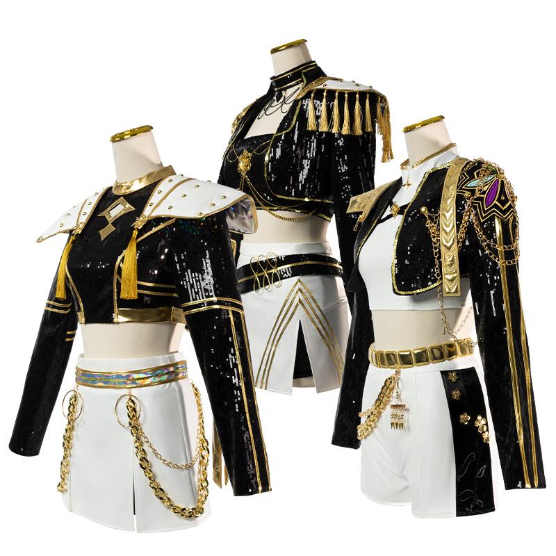 Nou Culoare Neagră Auriu KPop Vânătorii de Demoni Cosplay Rumi Zoey Mira Costume Femei Costum Cool Petrecere de Halloween Ținută pentru Joc de Rol