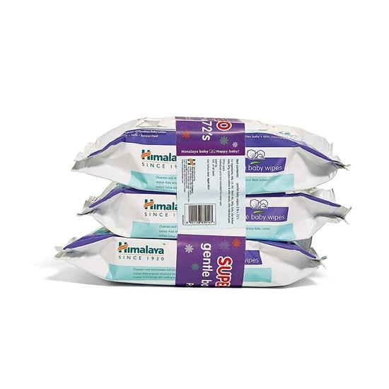 Himalaya Gentle Baby Wipes (72 Count, Pack of 3), White
