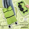 Telescopic Hand-Pulled Folding Trolley for Grocery Shopping with Wheels