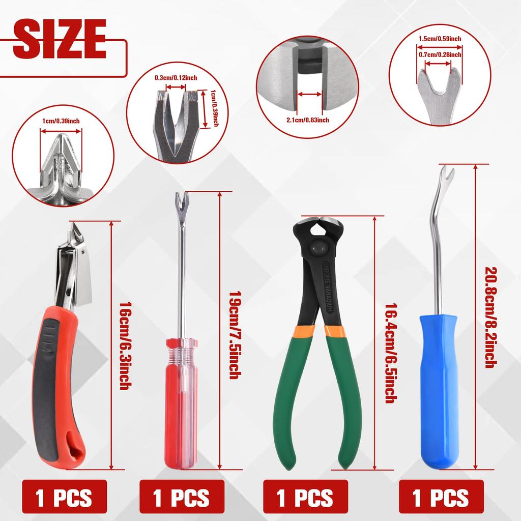 LEONTOOL Handheld Staple Staple End Needle Chrome Vanadium Easy Staple Thumbtack Tacker Nail Ideal for Nails and Door Nails Remover, Cutter, Nippers,