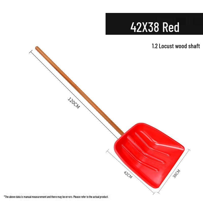 Extra Wide Tempered Iron and Plastic Snow & Grain Shovel