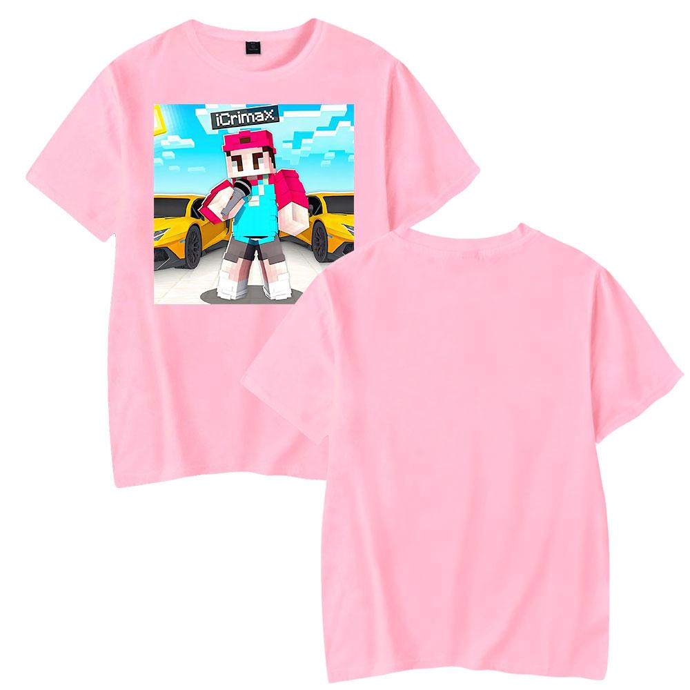 

Жіночі чоловічі футболки Icrimax Графічна сорочка О-подібний виріз з принтом букв Оверсайз з короткими рукавами Модний чоловічий одяг Вуличний одяг XXS рожевий