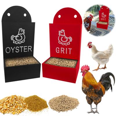 Oyster Shell and Grit Feeder No Waste Design Poultry Gravity Feeder Wide Mouth Automatic Chicken Feeder Chicken Coop Accessories