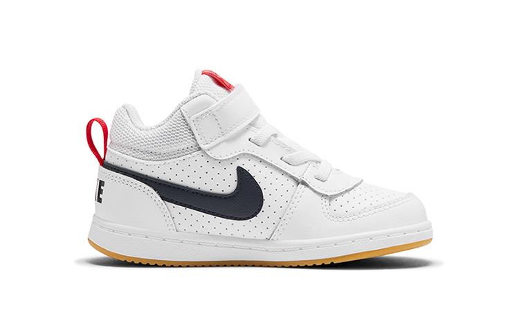 Nike Court Borough Mid 2 Low Top Toddler Shoes White Black Infant And Toddler 870027-107