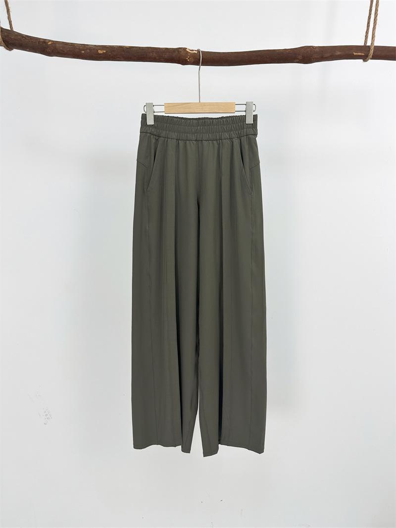 

Женские брюки LULU YUG с плиссировкой спереди и широкими штанинами в стиле ретро - быстросохнущая ткань Swift, свободный крой Small