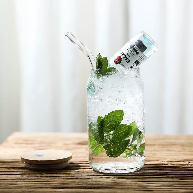 Przezroczysty kubek puszkowy Domowy napój Kawa Cola Szklanka do wody ze słomką Szklany