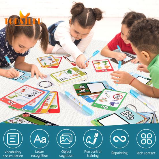 1 Set Alphabet Water Coloring Cards Educational Learning Toy Develop Hand Strength And Visual Perception Skills Paint Toys for Kids