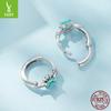 Creative Iris Cross Ear Buckle, Embossed Craft S925 Silver Fashion Earrings, One Piece Of Jewelry