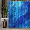 1pc Blue Theme Abstract Art Geometric Smoke Shower Curtain, Decorative Printed Shower Curtain, Contains 12 Hooks, Shower Curtain
