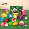 Interactive Holiday Countdown Calendar Squeeze Toys Advent Calendar, Soft Bun Sensory Fidget Toys, Christmas Stocking for Play Stuffer, Stress Relief