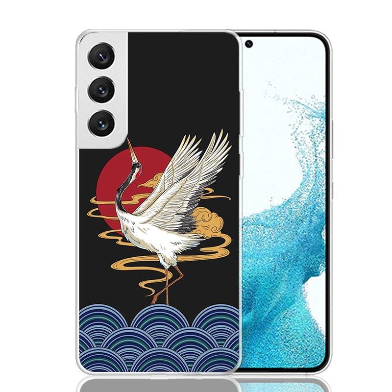 

Japanese Style Wave Art Case Phone Cover for Samsung Galaxy S24 S25 Ultra S23 Plus S22 + S21 S20 FE S10 S25Plus Trend Fundas S24 Samsung S7 Edge