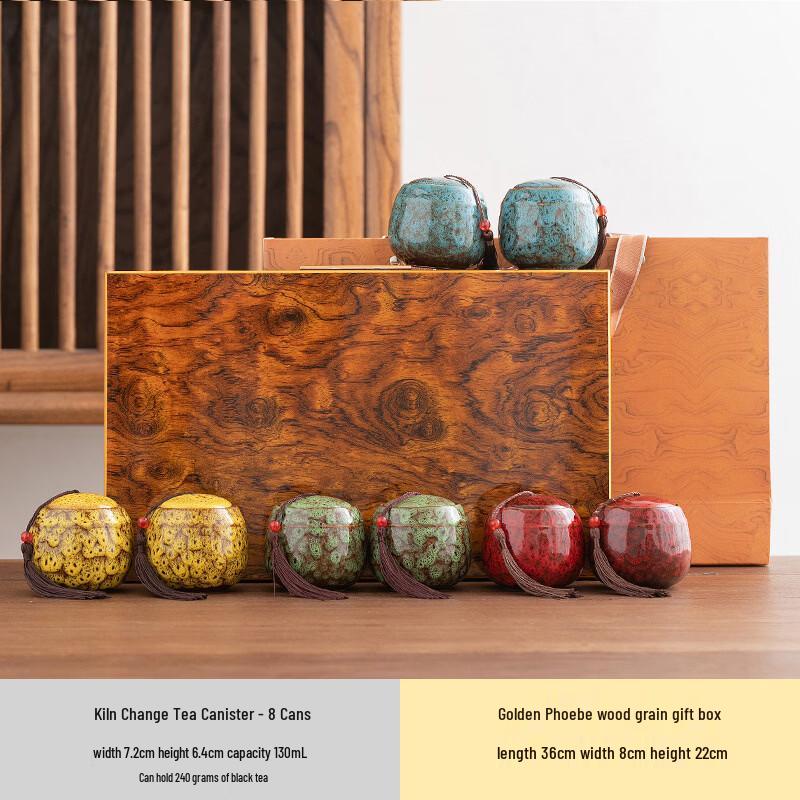 ZISIZ 8-Canister Ceramic Tea Gift Box