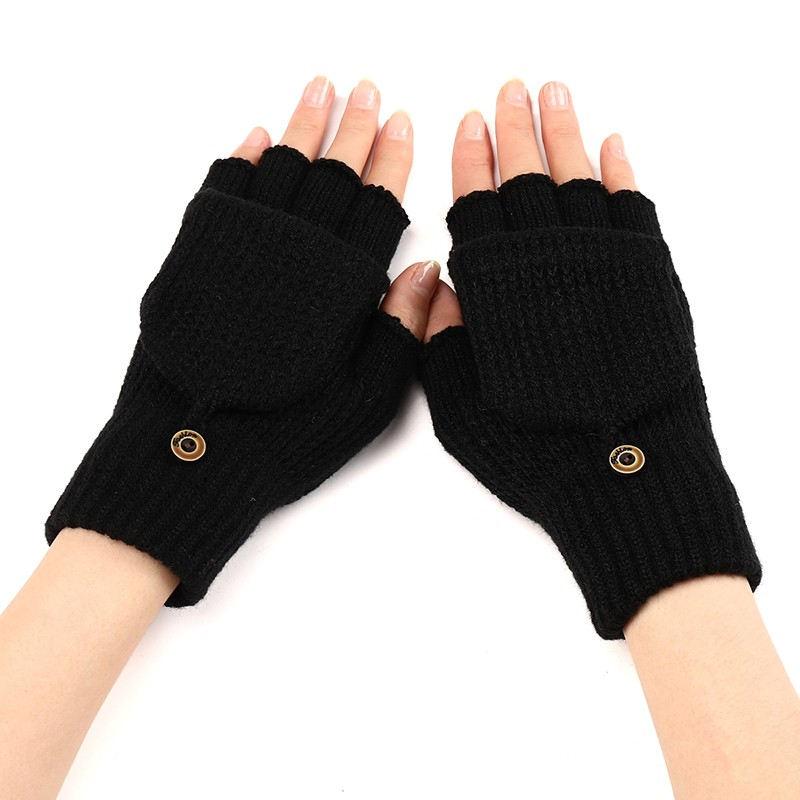 Fingerless Mittens Knitted Gloves Warm