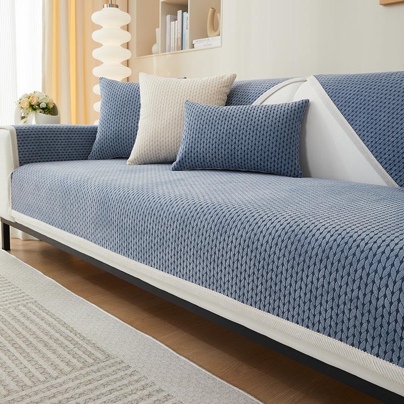 

Chenille Sofa Cushion Four Seasons Universal Thickened Non-Slip Cover Modern Simple Sofa Towel Full Covered Saddle 70*70