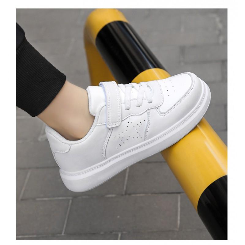 Kids Low-Top Casual Sneakers Boys Girls White Slip-Resistant Lightweight Sport Shoes Fall