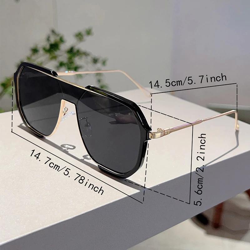 Oversized Pilot Sunglasses  New in Vintage Double Bridge Shades Trendy Fashion Korean Style Brand Design Sun Glasses