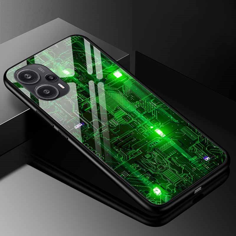 Tempered Glass Phone Case For Xiaomi Poco F5 5G F5Pro Cover Poco F5 Pro Redmi Note 12S 12C 12 4G Luxury Hard Back Bumper PocoF5