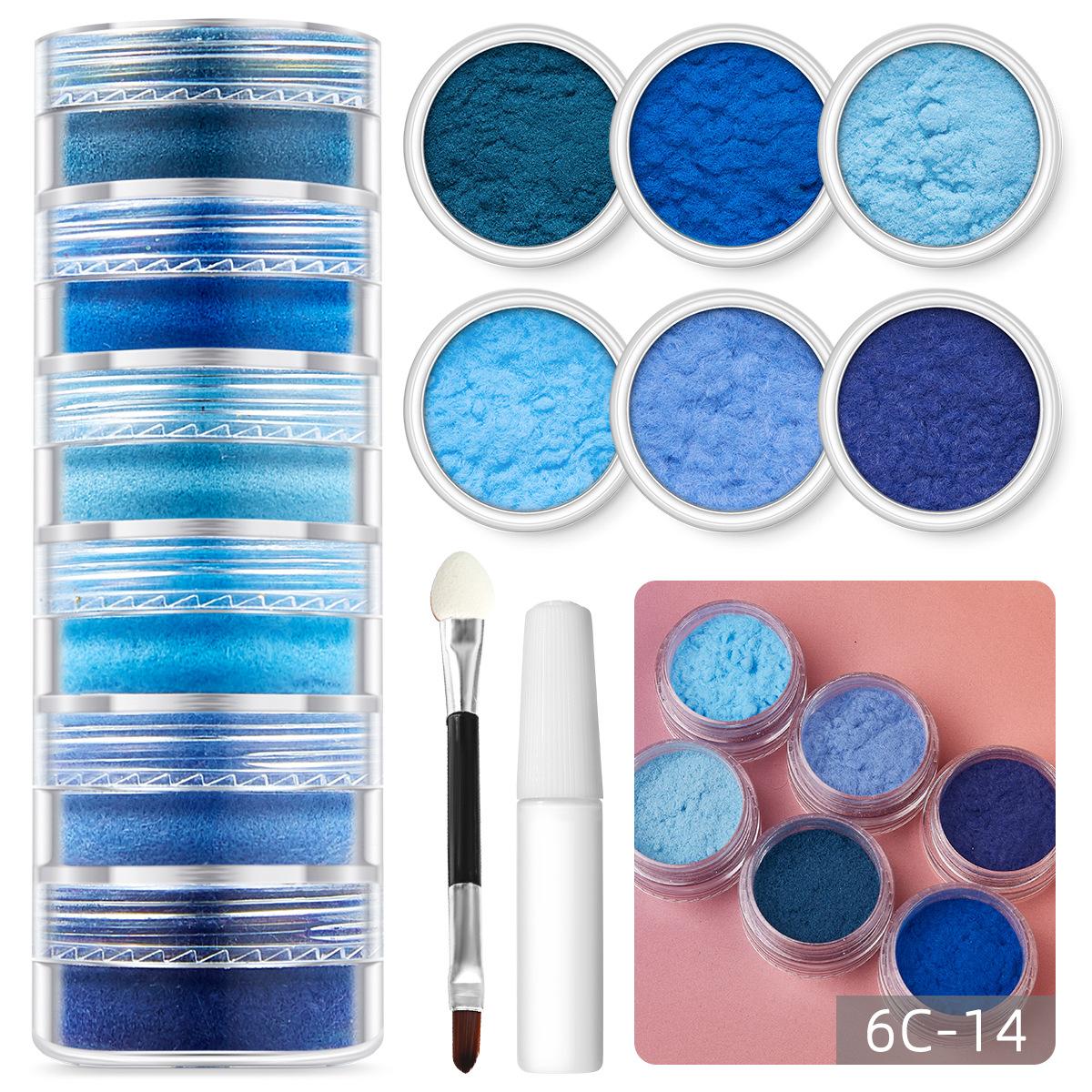 

Украшения для дизайна ногтей, разноцветные, 6 цветов, бархат, шерсть, плюш, пудра, флокированный клей, набор инструментов для самостоятельного создания украшений opp bag