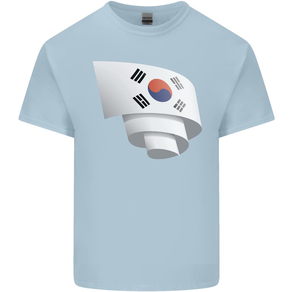 Curled South Korea Flag Korean Day Football Unisexs Light Cotton TShirt