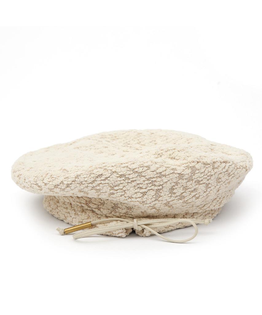 Eondeokeonteulolseutyudio Plate Beret / Strap / Bean Tweed / D Beige