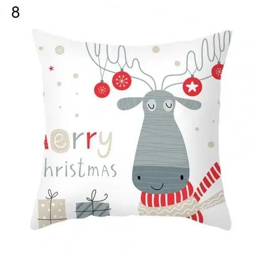 Christmas Themed Throw Pillow Cover With Short Plush Print For Living Room Decoration Cushion Cover Pillow Covers Decorative