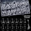 600Pcs/Boxed Half Cover Almond Nail Tips Half Matte Nail Extension Soft Gel Half Cover False Nails with Handle 12 Sizes Nail DIY