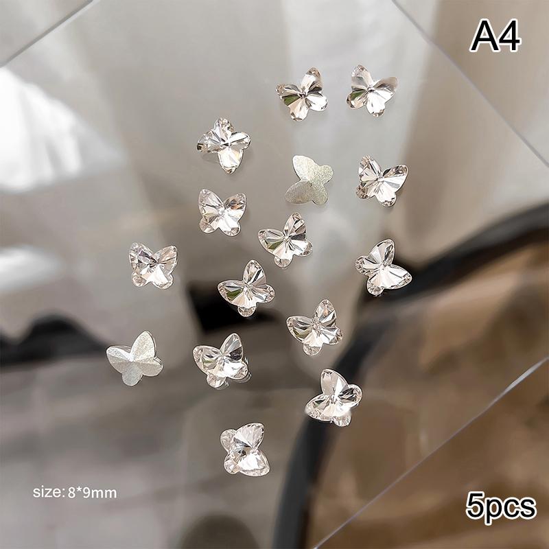 5Pcs Luxury Crystal Diamonds Pile Drills Nail Art Rhinestone 3D Diy Stacked Drill Jewelry Charms Manicure Decoration Accessorie