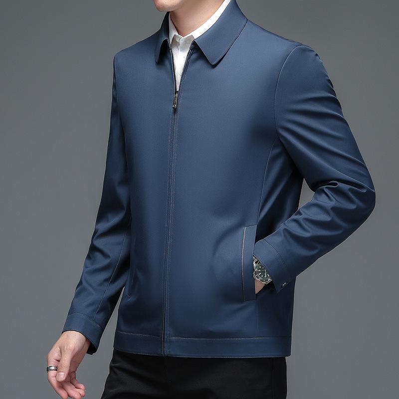 Spring New Men's Jacket Business Casual Lapel Middle-aged Dad Jacket Men's Thin Jacket