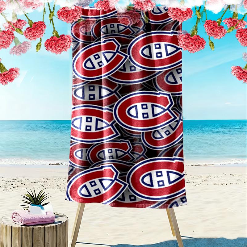 Montreal Canadiens Print Beach Towel, Large Soft Quick Dry Towel for Beach Camping Swimming