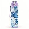 1PC Blue Tone Mermaid Ocean Theme Print 750ml Color Plastic Sports Water Bottle Leakproof Flip Straw Lid Suitable for Sports Office Home Use